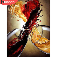 HUACAN Diamond Art Painting Wine Cup House Decoration Mosaic Embroidery Red Wine Cross Stitch Wall Stickers 2024 - buy cheap