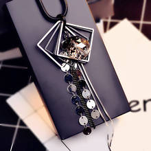 2020 Fashion Geometric Sequines Tassel Long Necklace Female Collier Femme Crystal Necklaces & Pendants for Women Party Jewelry 2024 - buy cheap