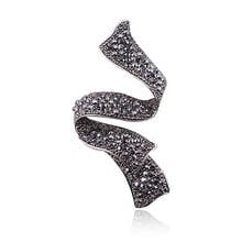New Jewelry Black Gun Plated Simulated Pearl Brooch Pins Vintage Rhinestones Ribbons Brooches for Women Gift 2024 - buy cheap