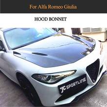 Крышка капота двигателя из углеродного волокна для Alfa Romeo Giulia 2017 - 2020 крышка капота переднего двигателя автомобиля 2024 - купить недорого