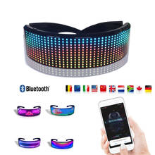 Новые Волшебные Bluetooth светодиодные вечерние очки с приложением управления сверкающие очки USB зарядка DIY Edit Многоязычная быстрая вспышка Led 2024 - купить недорого