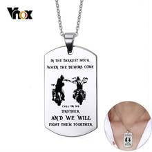 Vnox Personalized Motorcycle Brothers Dog Tag IN THE DARKEST HOUR 316L Stainless Steel Pendants Never Fade Men Necklaces 2024 - buy cheap