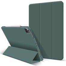 Capa para ipad pro 11 2020, capa inteligente com suporte de caneta, fina, dobrável, tpu, macia, capa traseira para ipad pro 11 2020 2024 - compre barato