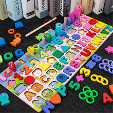 Montessori Wooden Fishing Jigsaw Game Color Cognition Smooth Educational Toys for Children Adults Board Game Puzzle Toys Gifts 2024 - buy cheap