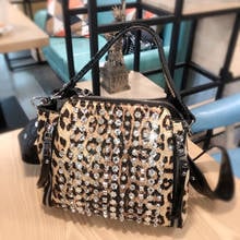 Ladies Handbag Shoulder Bag Women 2019 High Quality Fashion Leather Bag New Rhinestone Rivet Handbag Ladies Casual Messenger Bag 2024 - buy cheap