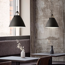 Скандинавская простая черно-белая Подвесная лампа E27, современный светодиодный светильник для спальни, гостиной, отеля, ресторана, кафе, столовой 2024 - купить недорого