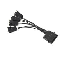 12cm 4 Way 3 Pin Computer Power Multi Fan Connector Durable Black Cable Extension Splitter Adapter High Quality 2024 - buy cheap