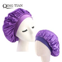 Fashion Women'S Sleep Cap Wide Band Satin Bonnet Cap Turban Headband Hair Care Bonnet Nightcap 2024 - buy cheap