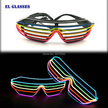 Neon iluminado óculos cosplay el fio piscando óculos multicolorido luminoso led obturador óculos dança dj night club bar decoração 2024 - compre barato