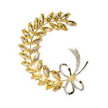 FashionHigh Quality Metal AAA Cubic Zirconia Sparkling Golden Wheat Brooch For Women Holiday Gift Drop Shipping in Box 2024 - buy cheap