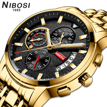 NIBOSI Men's watches top Luxury brand Clock Military Gold Quartz wrist watch men Waterproof wristwatches steel Relogio Masculino 2024 - buy cheap