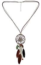 3 Colors Handmade Bohemian Fashion Necklace For Women Black Blue Brown Feather Leaf Tassel Round Flower Sweater Chain Jewelry 2024 - buy cheap