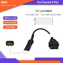 OBD кабель мотоцикла для поездок на мотоцикле Ducati 4 контактный разъем Диагностический кабель 4Pin для OBD2 16 Pin адаптер 2024 - купить недорого