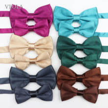 Classic Colorful Solid Parent-Child Bowtie Sets Polyester Kids Pets Family Butterfly Satin Party Dinner Wedding Cute Accessory 2024 - buy cheap