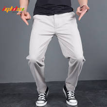 Pantalones informales con botones para hombre, pantalón largo estilo chino, informal, de negocios, liso, para primavera y otoño 2024 - compra barato