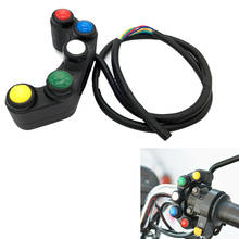 Interruptores universales para motocicleta, conjunto de 5 botones para manillar de 22mm, para bicicletas de carreras y Motocross 2024 - compra barato