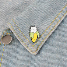 Cat Banana Enamel Pins Cartoon Animal Fruit Brooches Badge Denim jeans Lapel Pin Cute Kitten Jewelry Gift for Friends Kids 2024 - buy cheap