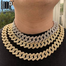 Hip Hop 1Set 20MM Gold Heavy Full Iced Out Paved Rhinestones Cuban Chain CZ Bling Rapper Necklaces For Men Jewelry 2024 - buy cheap