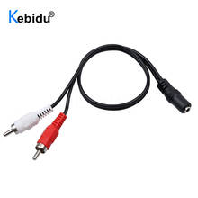 kebidu Universal 3.5mm Audio Cable Stereo Female Jack to 2 RCA Male Adapter Socket to Headphone Y Type Cable Splitter 2024 - buy cheap