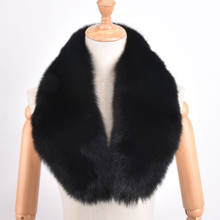 Fashion Genuine 100cm Big Fox Fur Collar Raccoon Fur Muffler Real Fur Scarf  Accessory Women Wrap Wholesale/Retail Free Shipping 2024 - buy cheap