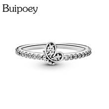 Buipoey Shiny Crystal Gold Butterfly Rings For Women Girls Original Stackable Silver Color Ring Fit Couple Family Party Jewelry 2024 - buy cheap
