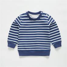Повседневная одежда в полоску для маленьких мальчиков, Детский свитшот, укороченная Детская толстовка для младенцев, топ для мальчиков и девочек, одежда для малышей, пуловер, рубашка 2024 - купить недорого