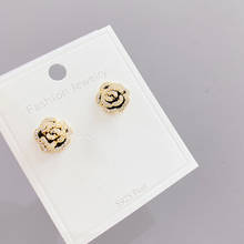 2021 New Arrival Unique Luxury Flower Stud Earrings For Women 14K Gold Plated Jewelry Zircon Earrings 2024 - buy cheap