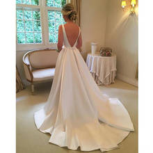 Robe de mariee Свадебные платья с v-образным вырезом на спине свадебное платье с бантом vestido de noiva Свадебные платья размера плюс 2024 - купить недорого