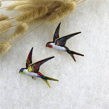 1PC DoreenBeads Vintage Swallow Animal Brooches Enamel Flying Pins For Women Party Dress Coat Backpack Bird Brooche Jewelry Gift 2024 - buy cheap