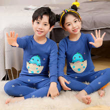 Conjunto de Pijamas de algodón para niños y niñas, ropa de dormir para el hogar, de 2 a 12 años, para invierno 2024 - compra barato