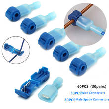 60Pcs Quick Electrical Cable Connectors Snap Splice Lock Wire Terminal Crimp Wire Connector Waterproof Electric Connector 2024 - buy cheap