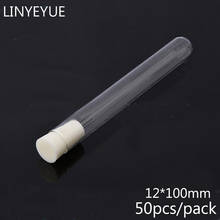 50pcs/pack 12*100mm U-Shaped Bottom Glass Test Tube with silica gel plug Laboratory Glassware Lab Glass Tube with cap 2024 - buy cheap