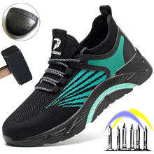 Zapatos de seguridad para hombre, zapatillas de trabajo indestructibles a prueba de perforaciones, transpirables con punta de acero, talla grande 49 50 51 2024 - compra barato