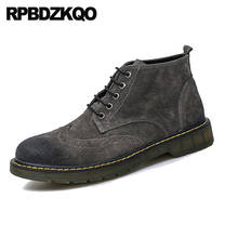 Booties Fall Suede Combat 2021 Shoes Fur Military Comfortable Lace Up Wingtip Short Designer Mens Winter Boots Warm Flat Army 2024 - buy cheap