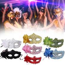 Nova moda sexy halloween masquerade máscaras venetian máscara veneza pena carnaval festa desempenho traje senhora laço máscara 2024 - compre barato