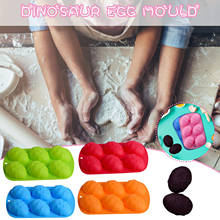 Moldes de silicone com 6 buracos para bricolagem, forma de dinossauro, ovos de páscoa, vela de chocolate, forma de bolo, acessórios de cozinha para confecção de bolos 2024 - compre barato