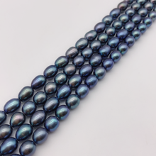 wholesale 2 Strands  AAAA 6-7mm Peacock blue rice shape freshwater pearl  loose bead 15" 2024 - buy cheap