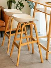 Silla de Bar moderna minimalista de madera maciza, taburete alto de estilo nórdico para el hogar, creativo, con personalidad 2024 - compra barato
