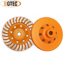 BGTEC 2pcs 4.5 inch Diamond Turbo Row Grinding Cup Wheel 115mm M14 thread Grinding disc for concrete, construction material 2024 - buy cheap