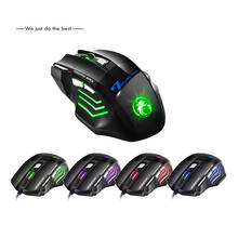 Mouse para jogos de computador x7, universal, luz de fundo led respiratória, 7 botões, clique duplo, amarelo óptico 2024 - compre barato