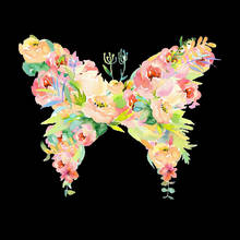 Изысканный животные розы бабочки гладить на передачи тепла стикер гладильная наклейки на одежда аппликация на футболку, сделанный своими руками 2024 - купить недорого