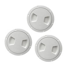 3pcs Marine Boat RV White 5" Access Hatch Cover Twist Out Deck Plate Screws 2024 - buy cheap
