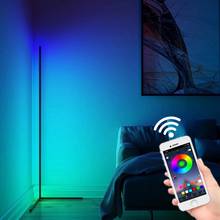 Современные светодиодные RGB Угловые напольные лампы, приглушаемые светильники с дистанционным управлением через приложение, прикроватный светильник для спальни, домашний декор, осветительный прибор 2024 - купить недорого