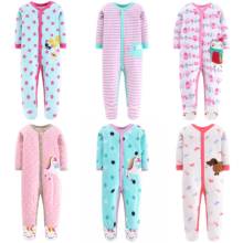Baby Rompers Winter Warm Fleece Clothing for Boys Cartoon Print Infant Girls Clothes Newborn Overalls Baby Jumpsuit For Kids 2024 - buy cheap