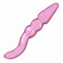 Pink Glass Double Dildo G Spot Anal Beads Butt Plug Men Women Couples Glass Penis Fake Dick Dildos Adult Sex Toys For Woman 2024 - buy cheap