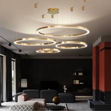 Candelabro minimalista nórdico posmoderno, lámpara circular LED creativa para sala de estar, comedor, dormitorio 2024 - compra barato