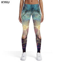 KYKU-mallas elásticas con estampado 3d de galaxia para mujer, Leggings coloridos, ajustados, lápiz Funky 2024 - compra barato