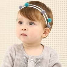 Wholesale Boutique 20pcs Fashion Color Balls Newborn Soft Hairbands Solid Pom Pom Headbands Princess Headwear Hair Accessories 2024 - buy cheap