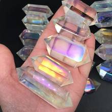 Титан радуга аура двойной точки палочки кварцевые кристаллы натуральные камни и минералы Исцеление украшения 2024 - купить недорого