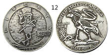 Fk (12) hobo 1944 liberty meio dólar caveira com design banhado a prata, moeda de cópia 2024 - compre barato